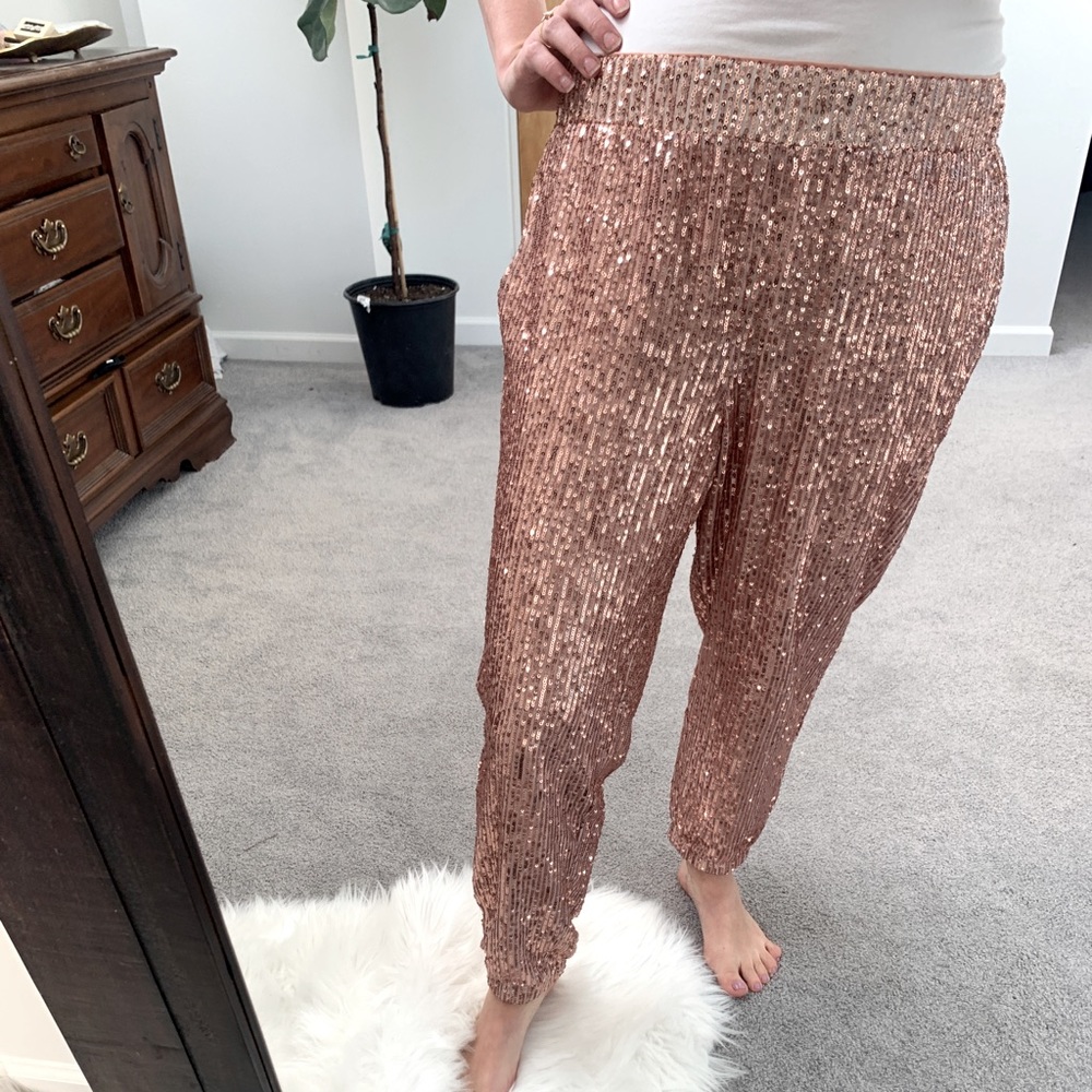 Sequin Joggers, with tags